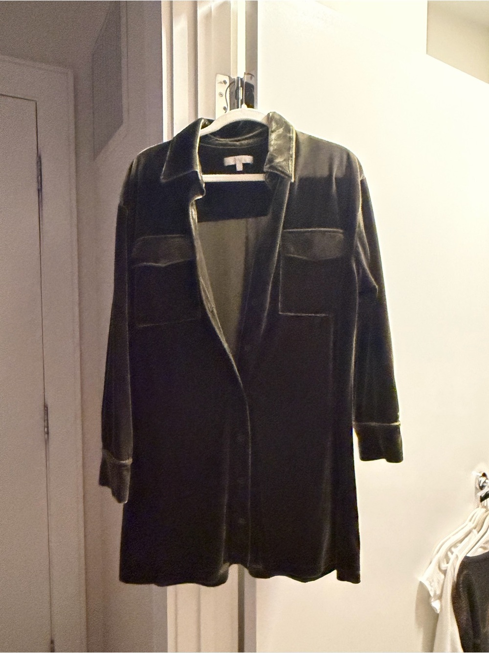 Wayf Olive Velvet Dress